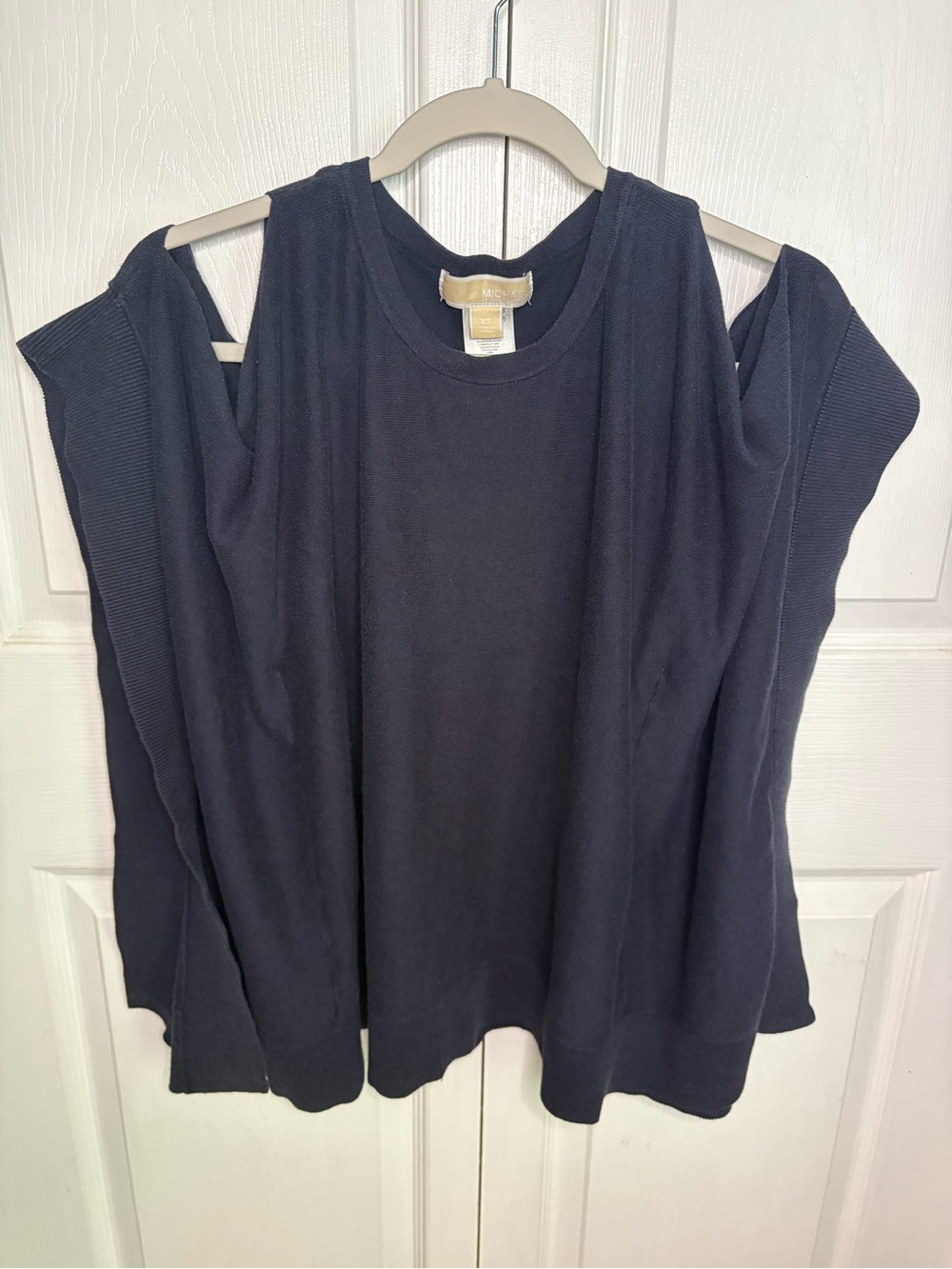 Michael Kors Blue Open Shoulder Blouse